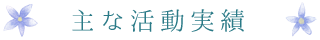 主な活動実績